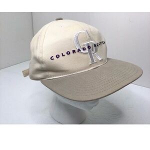 Colorado Rockies American Needle Strap back Hat Cap Vintage Beige  MLB
